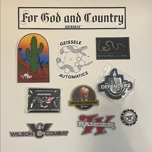 10x Assorted Tactical Advertising Sticker / Decal + Cool PVC Patch #VO0301